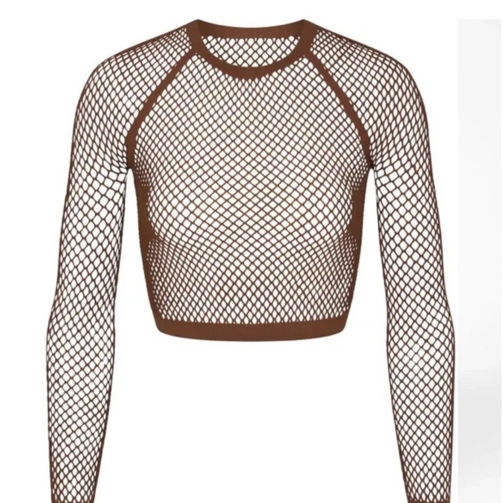 NWT SKIMS Peekaboo Brown Long Sleeve 2x